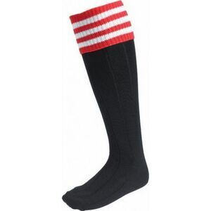 Euro Childrens/Kids Stripe Detail Football Socks / Black/Red